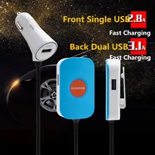 10 шт. много 3.1a newmine Быстрая зарядка мобильных автомобиля Зарядное устройство дизайн спереди и сзади сиденье все можно использовать