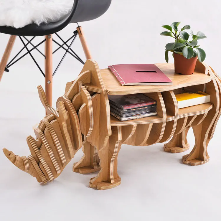 US $230.00 Highend S size Rhino table Wood furniture selfbuild puzzle furniture
