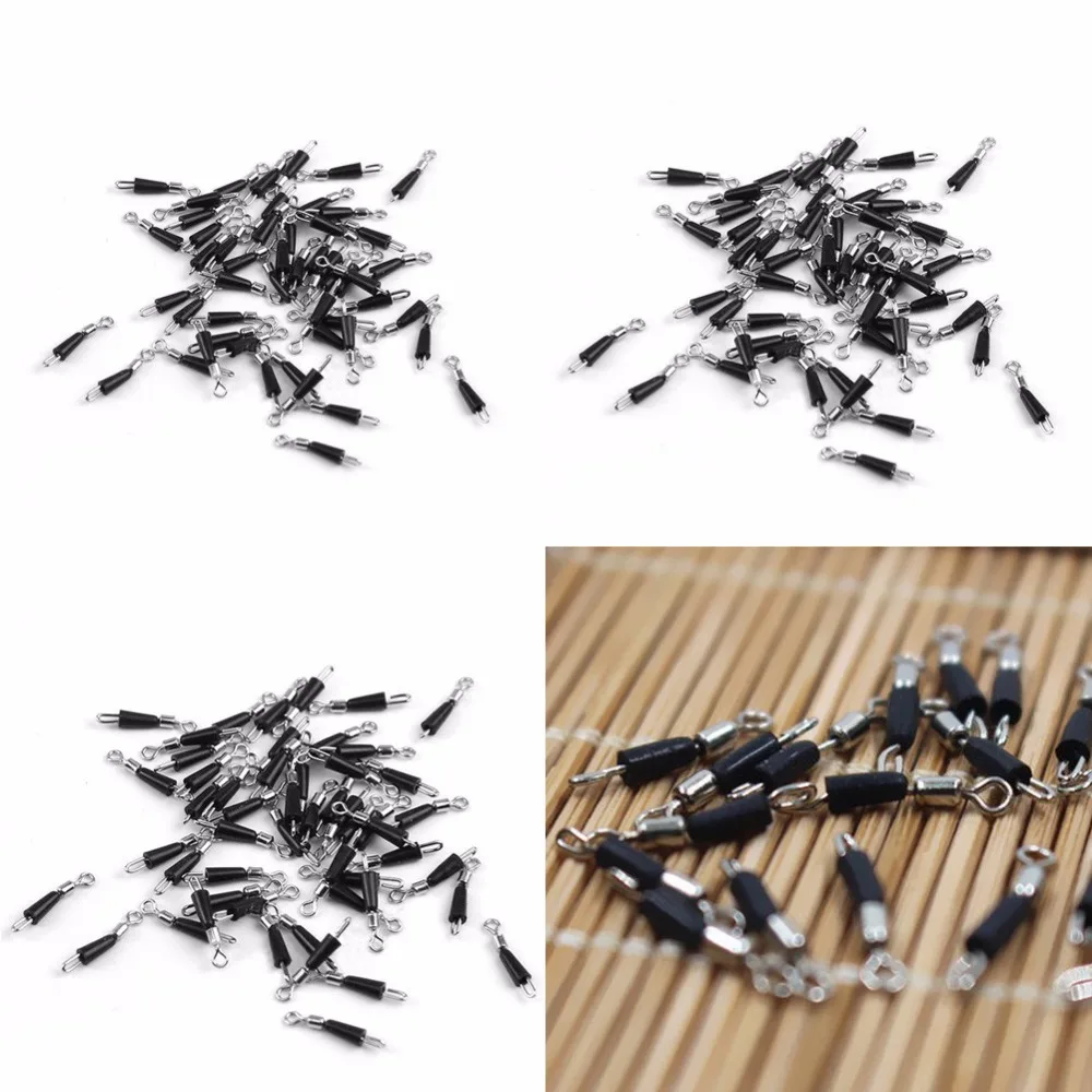 

30pcs Ball Bearing Swivel Solid Rings quick fast link connector Fishing Hook