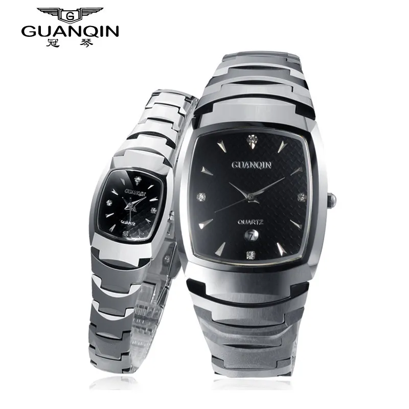 Роскошные парные часы пара Брендовые Часы GUANQIN для влюбленных пар Hardlex Loves часы водонепроницаемые кварцевые наручные часы