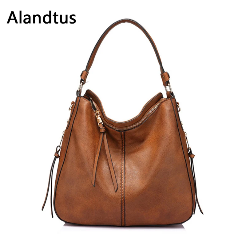 Alandtus أكياس Crossbody للنساء حقيبة كتف 2019 عارضة خمر حقيبة جلد ناعم السيدات حقيبة ساعي بولسا الأنثوية