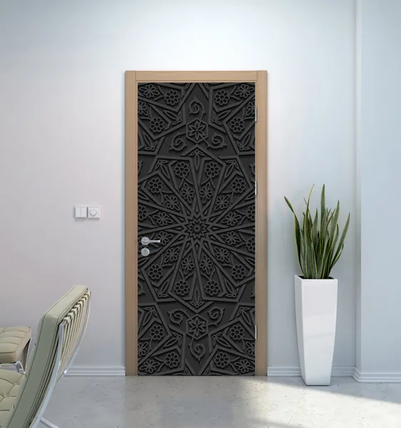 3D наклейка на дверь настенная с черным рисунком сделай сам кухню украшение для
