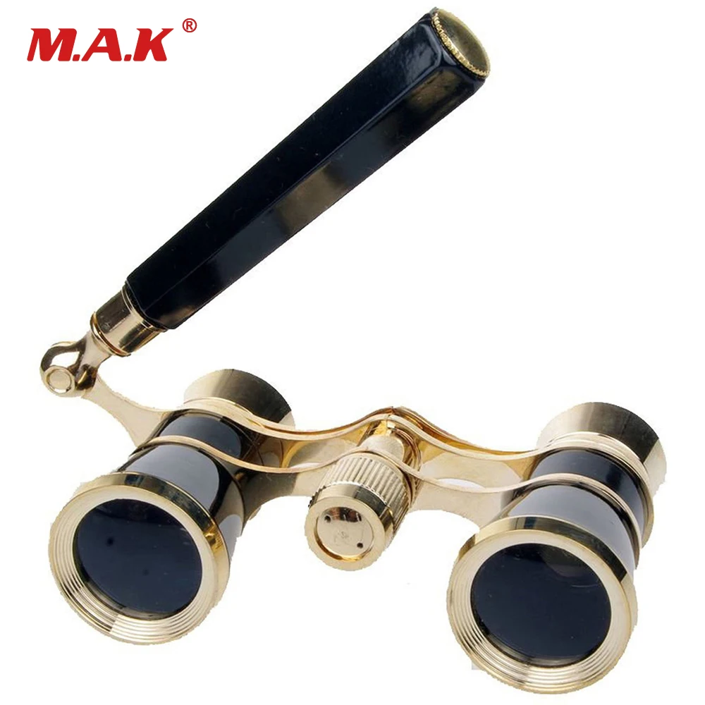 Opera Theater Glasses 3x25 Brass Coated Lens Binocular Telescope in