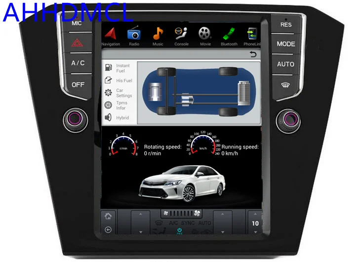 Автомобильный ПК PAD Tesla стиль мультимедийный плеер Android 7,1 gps для Passat B8 Авто AC Edition