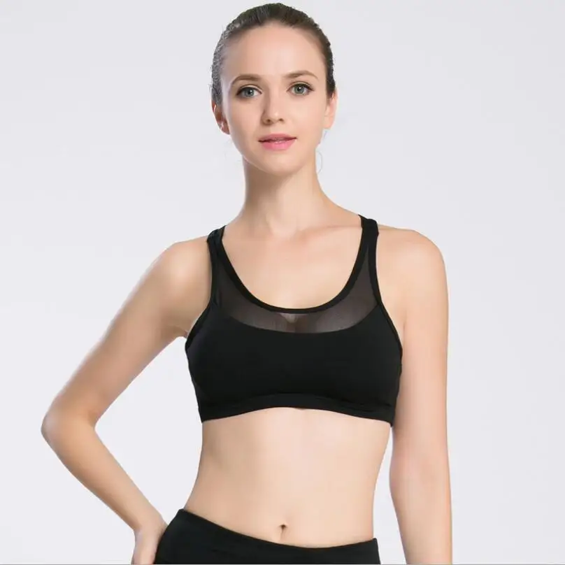 

High Quality New Sport Sexy Bra Shockproof No Rims Yoga Bra Running Fitness Jogging Sportswear For Women Black and Pink Color