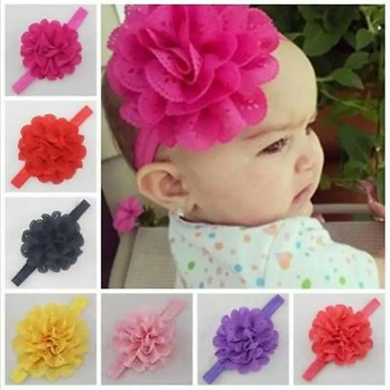 

2019 new Baby Cotton Big Bow Flower Headband Infant Newborn Girl Toddler Hair Accessory bowknot bandage Turban tiara
