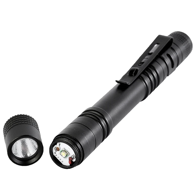 Упаковка из 3 штук, ручка светильник мини Портативный светодиодный вспышка светильник тактический фонарь XPE-R3 вспышка светильник 1000LM охотничья лампа для кемпинга 2 хааа батарейки