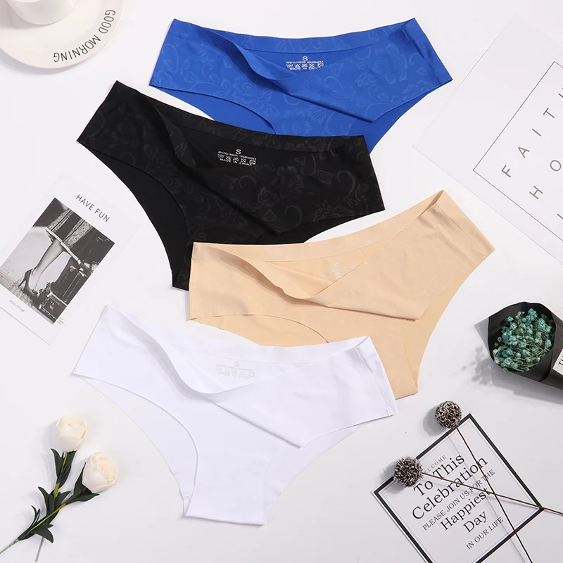 

Panties Seamless Briefs for Women Underwear Cute Comfortable Bikini Ladies Invisible Traceless Panty Girls Sexy Lingerie 3 pcs