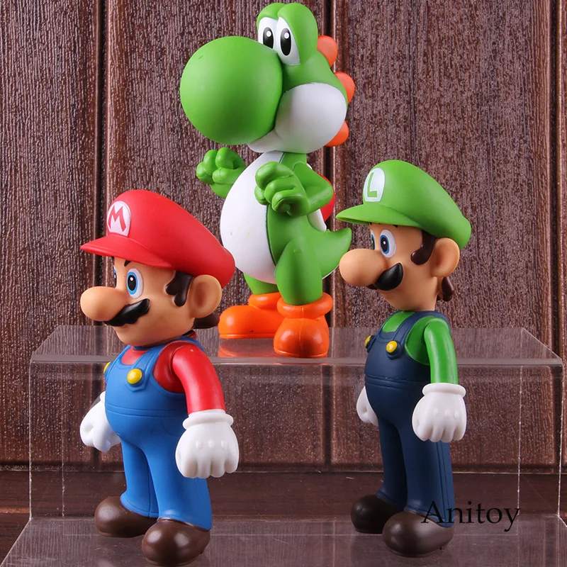 Super Mario Bros Wii Mario Toys Yoshi Luigi PVC Action Figure Party Decoration Toy 3pcs/set 11-12cm KT2652 Super Mario Bros Wii Mario Toys Yoshi Luigi PVC Action Figure Party Decoration Toy 3pcs/set 11-12cm KT2652