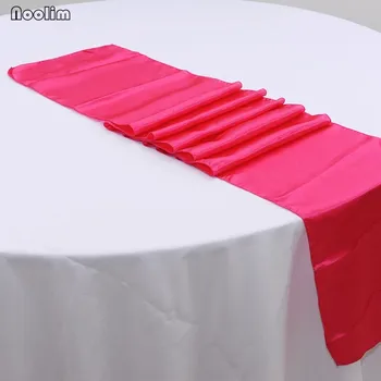 

15Pcs/set Simple Modern European Hotel Table Runner Wedding Banquet Satin Solid Color Table Flag Wedding Party DIY Decoration