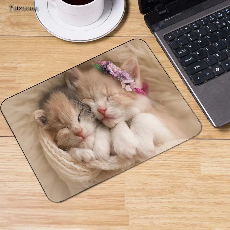 Yuzuoan милый сон кот Картина противоскользящие ноутбука PC Мыши Мат Мышь колодки для оптическая лазерная Мышь Gamer мышь pad Размеры для 18*22 - Цвет: 250x290x2mm
