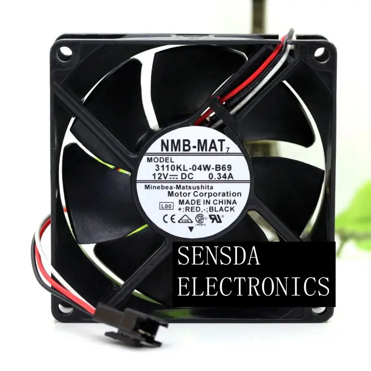 NMB-MAT 3110KL-04W-B69 fan 80*80*25mm 12V 0.34A 3pin