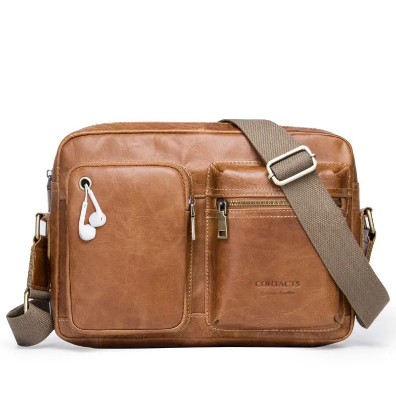 

Men's Messenger Bag Genuine Leather Casual Shoulder Bag cross body bag