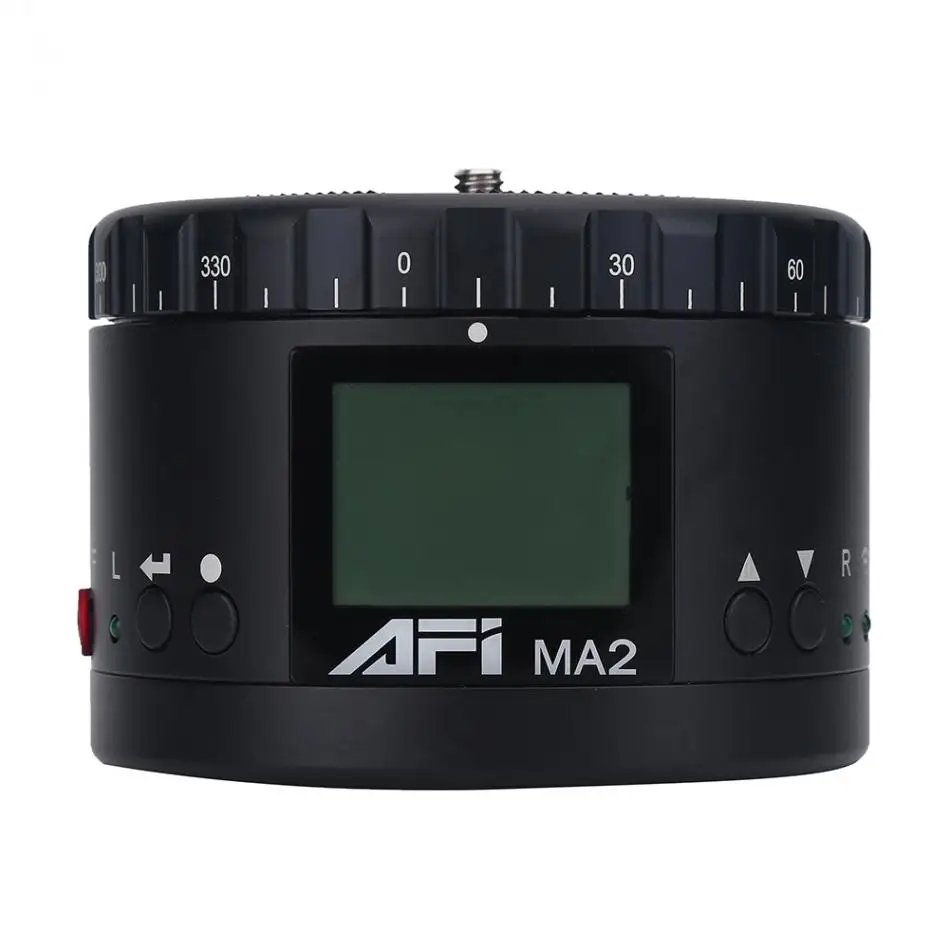 

AFI MA2 Mini LED Electric 360 Degree Rotating Panorama Head Time Lapse for Gopro Nikon Canon DSLR Cameras Smartphones Universal