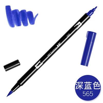565 1 шт. TOMBOW AB-T Япония 96 цветов две головки художественная кисть ручка маркер Профессиональный водный маркер ручка живопись школьные принадлежности - Цвет: 565