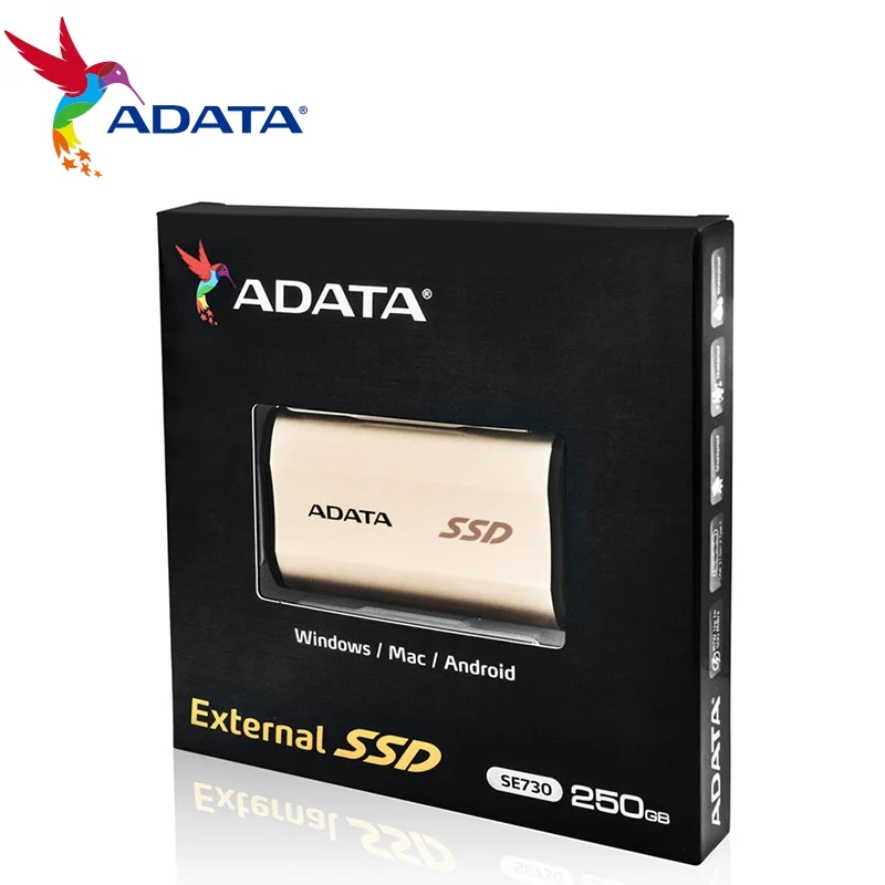 ADATA SE730 внешние твердотельные диски 250G USB 3 1 3D NAND Flash повышает прочность для Windows Mac