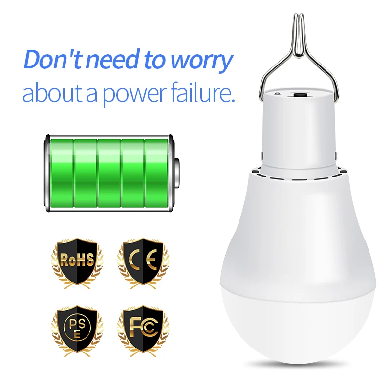 

Lampada Solar Energy Lamp 15W Outdoor Led Solar Power Light 250LM Waterproof Solar Panel LED Bulb USB Rechargeable Garden Lights