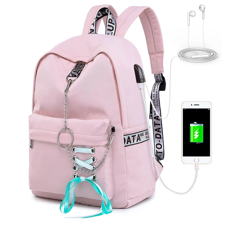 stylish camera bag Tourya Fashion Waterproof Backpack Women School Bags For Teenagers Girls USB Charge Bow Travel Rucksack Laptop Bagpack Mochila elegant backpack Stylish Backpacks