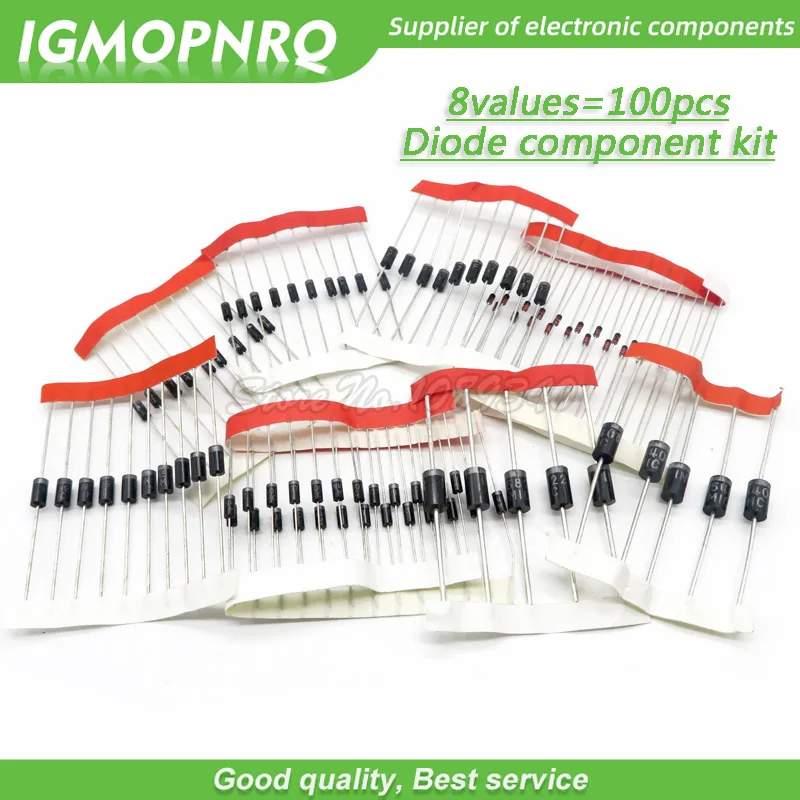 

8values=100pcs 1N5399 1N5408 1N4148 1N4007 1N5819 1N5822 FR107 FR207 Switching Diode component kit the quantity check details