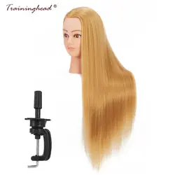 Traininghead 26-28 "макияж Манекен головы долго укладки волос Обучение Кукла начальник профессиональная практика манекена косметологии головы