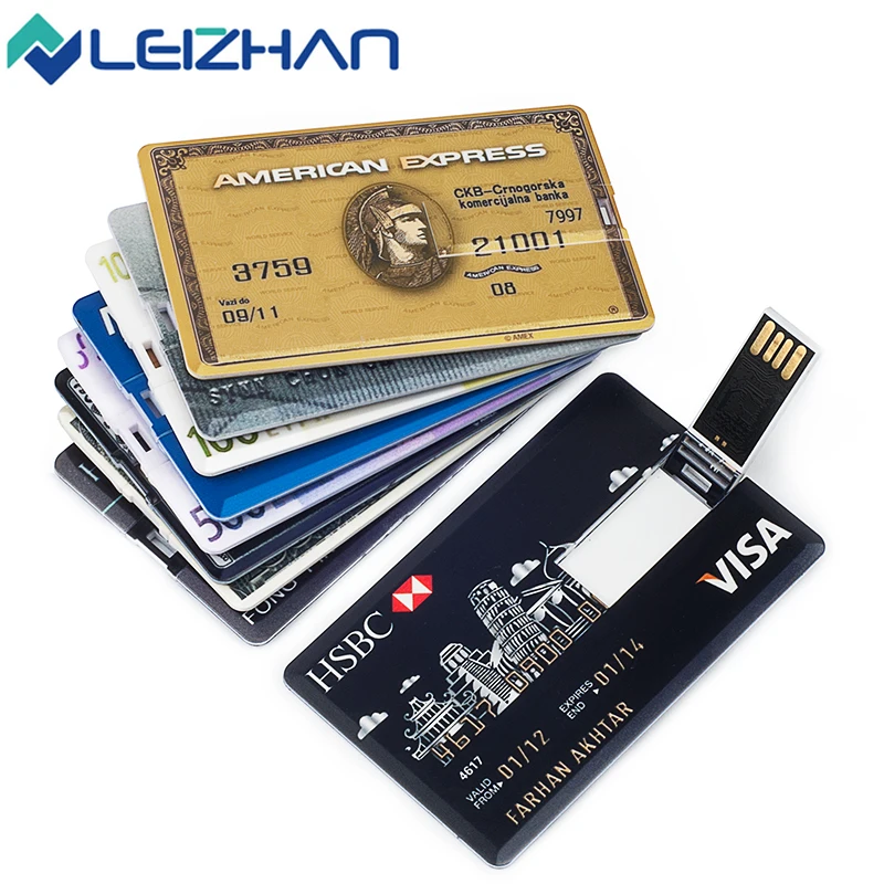 Credit Card USB Flash Drive 64gb 32gb 16gb 8gb 4gb usb 2.0 Card Pen