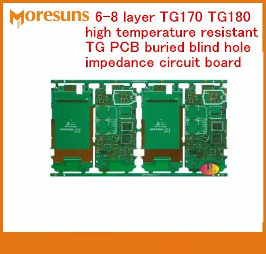 Быстрая 2-8 слоя tg170 tg180 высокое Температура устойчивостью TG PCB похоронен глухое сопротивление печатной платы Многослойные печатные платы