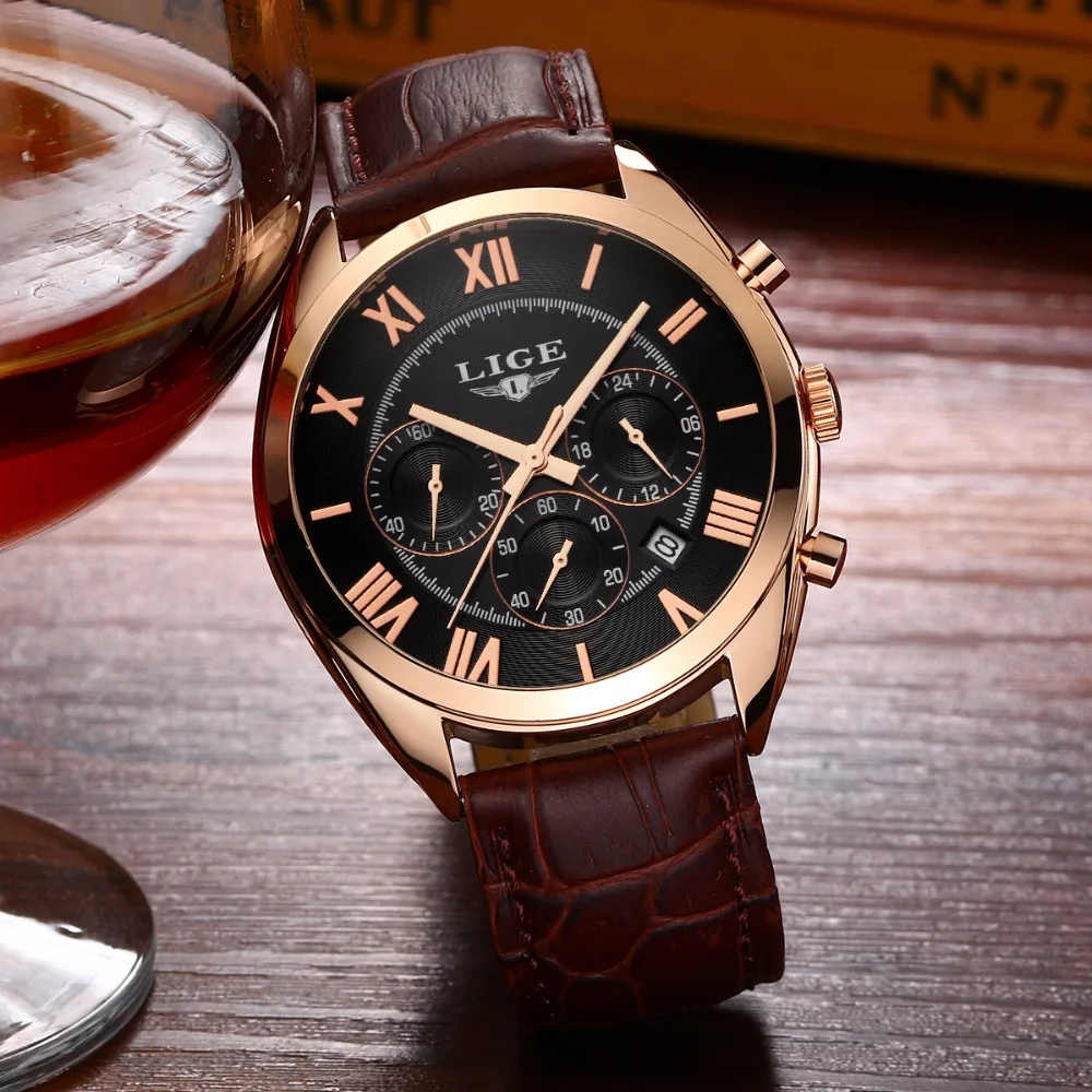 Relojes Hombre LIGE Watch Men Top Luxury Brand Men's Business Quartz-watch Sport Casual Clock Men WristWatches Relogio Masculino