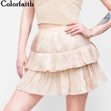 Женская новая шифоновая мини юбка Colorfaith с бахромой, модная юбка с плиссированными оборками и высокой талией для весны и лета, Femininas, SK6131