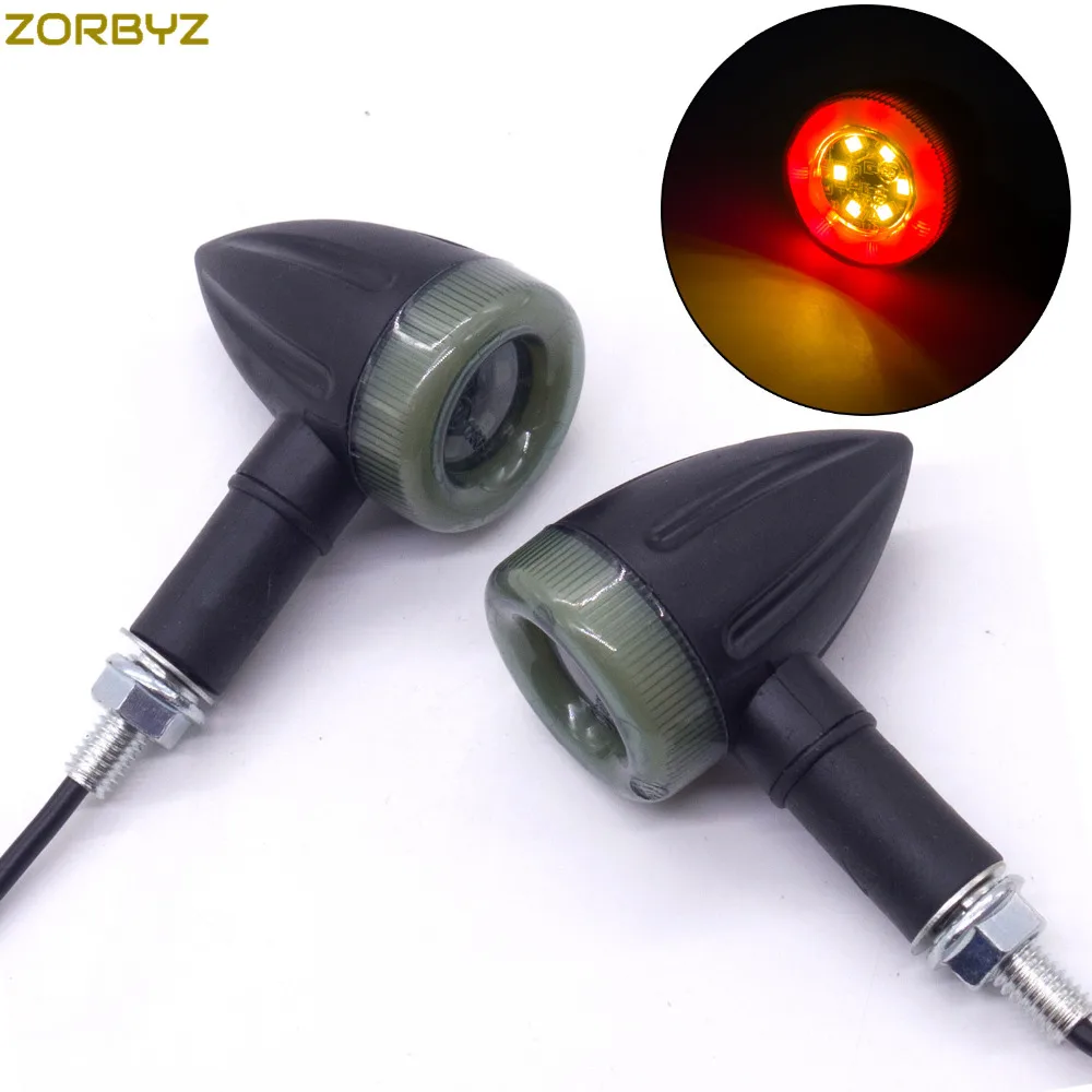 ZORBYZ 2X Универсальный черный мотоциклетный светодиодный Янтарный фонарь