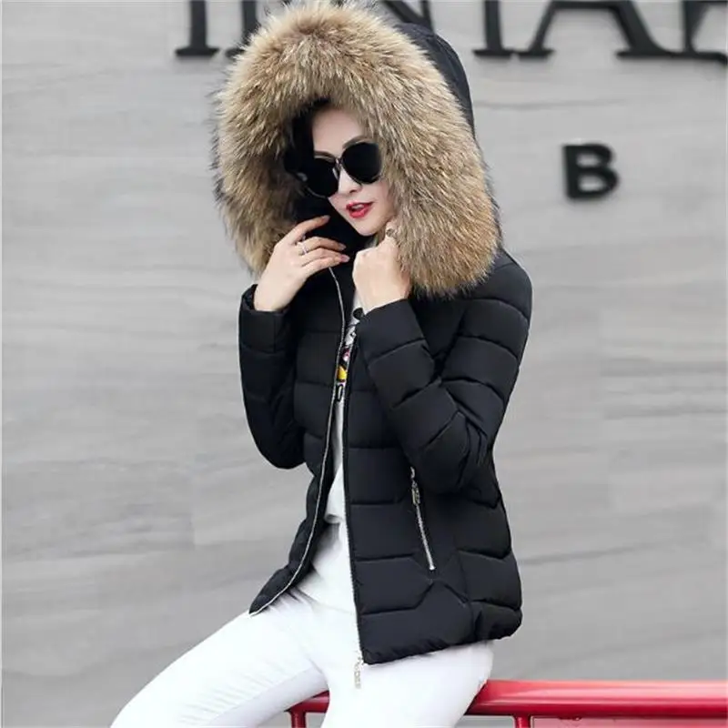 Куртка женская черная с очень большим меховым воротником зимняя 2019|winter coat parkas|coat