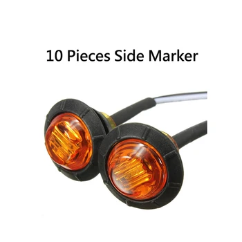 

10 PCS red yellow white 3 LED truck side marker light Waterproof 3 / 4 inch for truck bus 12V-24V