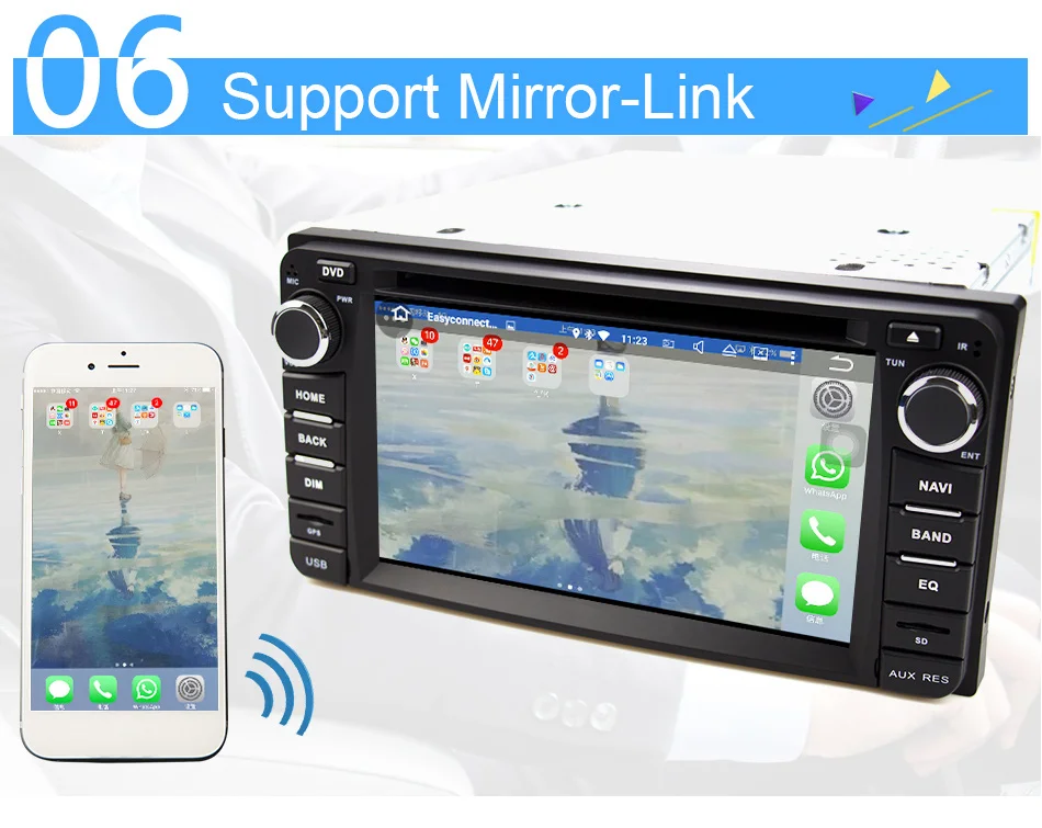 Discount Eunavi 2 din Android 8.1 tda7851 car dvd radio player for Toyota Hilux VIOS Old Camry Prado RAV4 Prado 2003-2008 gps navi stereo 13