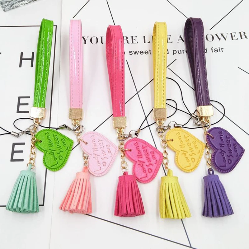 buy 12pcs lot Personalized suede tassel Pendants leather tassels for Keychain bag Cellphone Pendant home decoration DIY accessories