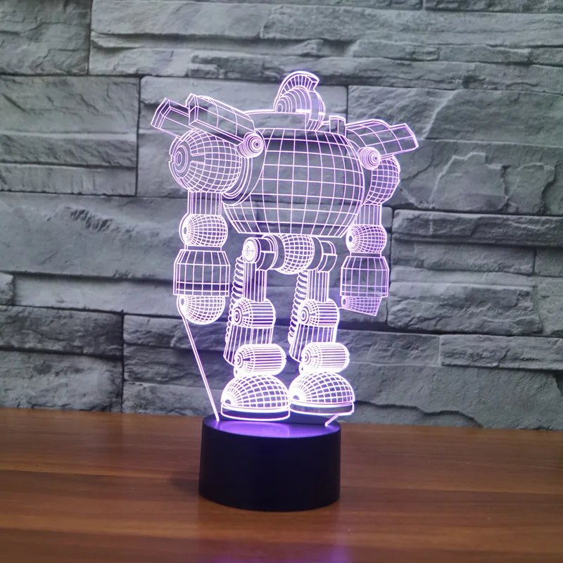 

7 Colors Changing Night Light Decor Bedroom LED Lighting Spot Christmas Gift LED light 3D LED Robot Table Lamp