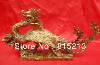 

bi0073 Chinese Bronze Brass Sculpture Phoenix Statue