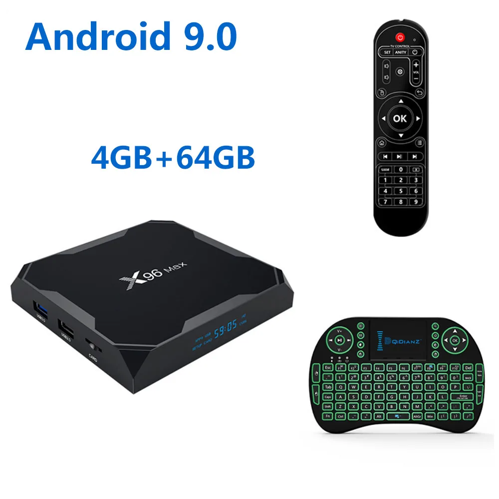 X96 Max Smart tv box Android 9,0 2,4G/5G Wifi Bluetooth 4,0 S905X2 Четырехъядерный 4K Netflix плеер X96max телеприставка - Цвет: 9.0 4G 64G Keyboard