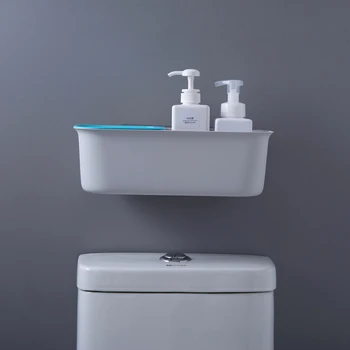 

1PCS Creative Sucker Rack Large Capacity Bathroom Shelf Toilet Tissue Box Wall-free Perforated Storage rack
