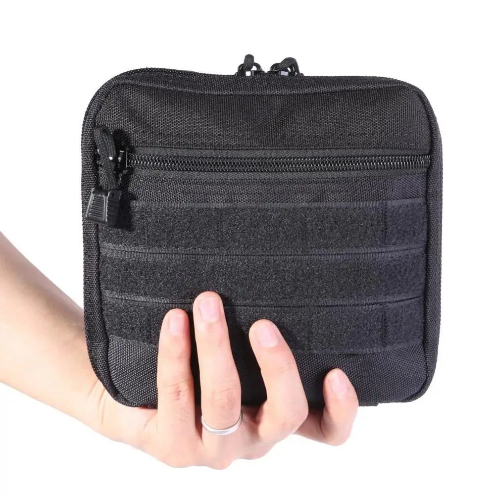 

Outdoor EDC Tactical Molle Belt Medical Pouch Organizer Wear-resistant Waist Pack Military Hunting Travel Survival Black Bags