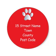 3,8 м собака Лапа печать обратный адрес пользовательские наклейки
