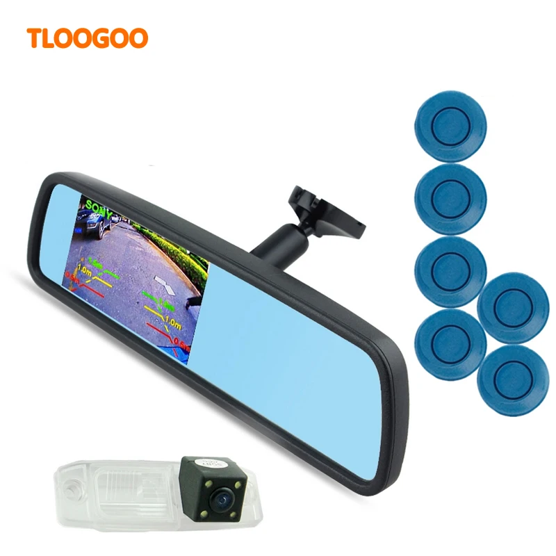 car parking sensor system 6 sensors with back up Camera with bracket