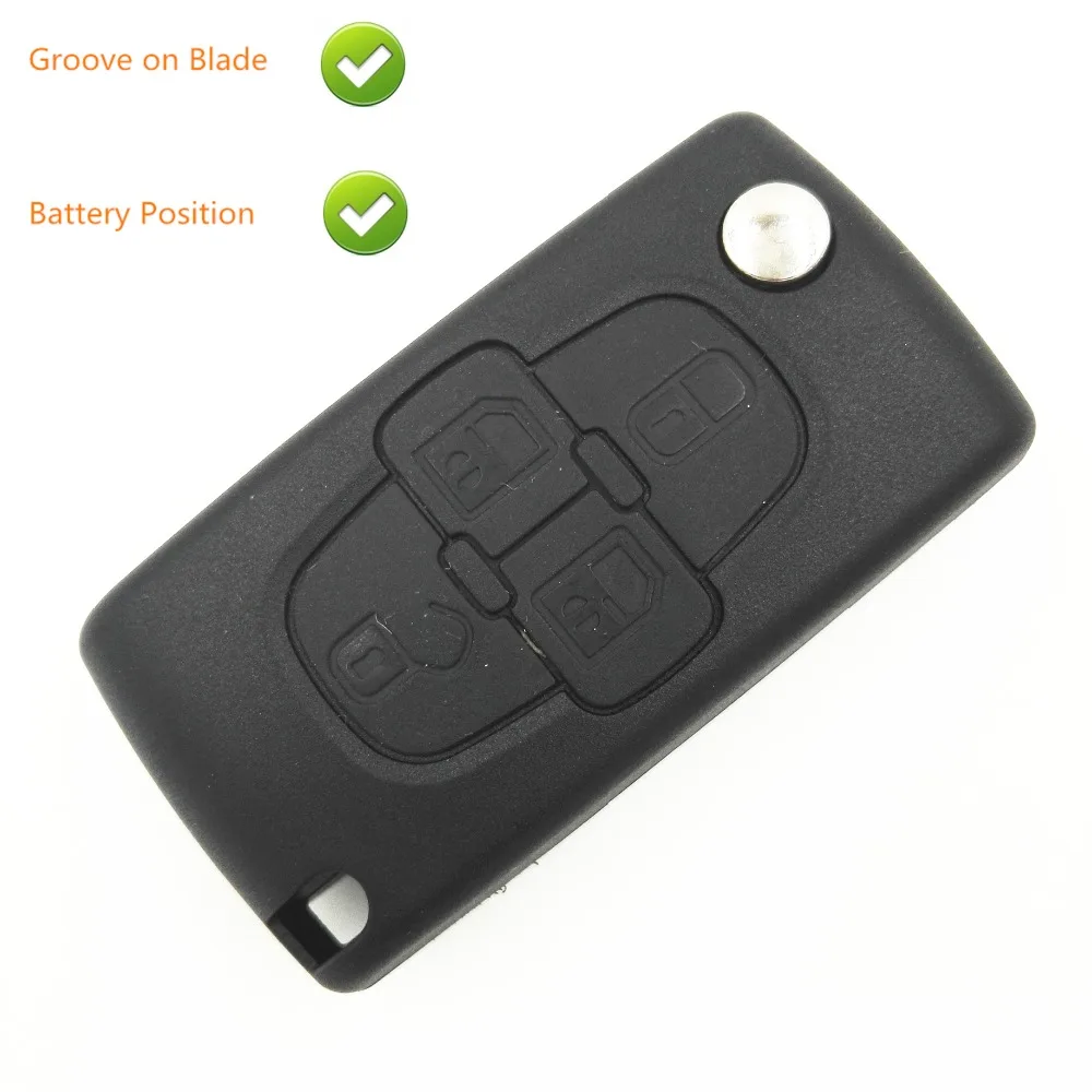 Replacement Remote Case For Peugeot 207 307 407 1007 4 Button Flip Key