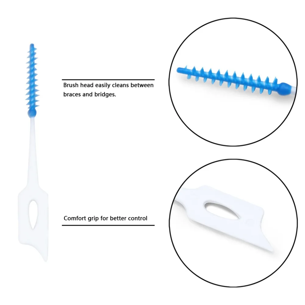 Brush Interdental Cleanser Professional 40 Count Toothpick Cleaning Tight Teeth Flossing Easy With Case (3)