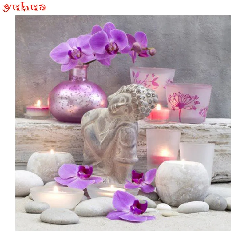 

Full Square Diamond 5D DIY Diamond Painting Buddha and flowers Embroidery Cross Stitch Rhinestone Mosaic Painting Decor