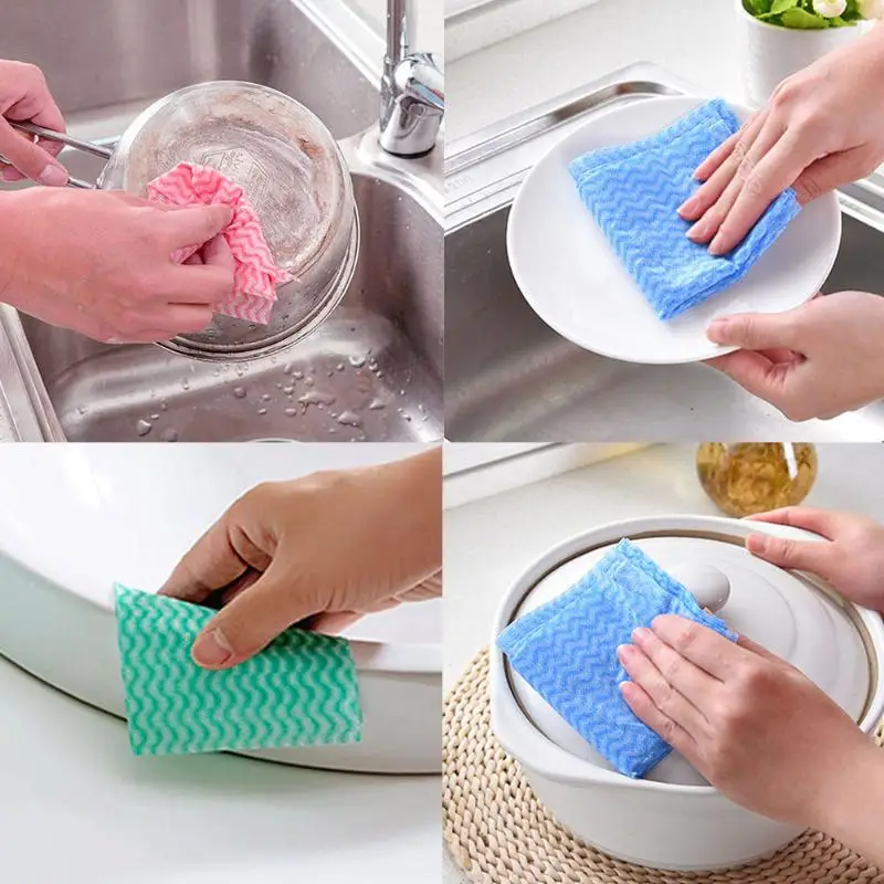 1 Pack/80 Pcs Disposable Washing Dish Towel Magic Kitchen Cleaning