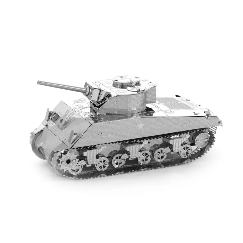 Ww2 M4 Sherman Средний Танк Мира Весело 3d Металл Diy Стали Масштаба Миниатюрные Модели