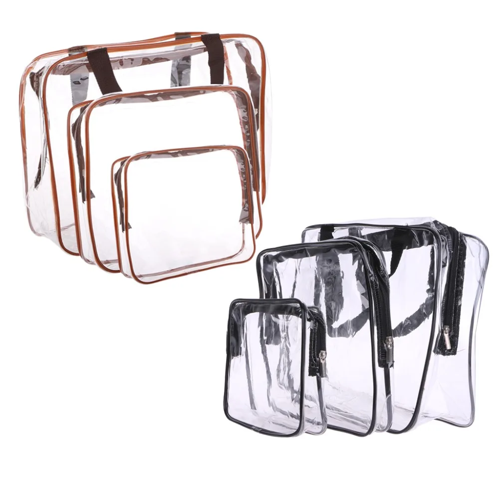 

Transparent Cosmetic Case Clear Plastic PVC Travel Cosmetic Make Up Toiletry Bag Size L/M/S