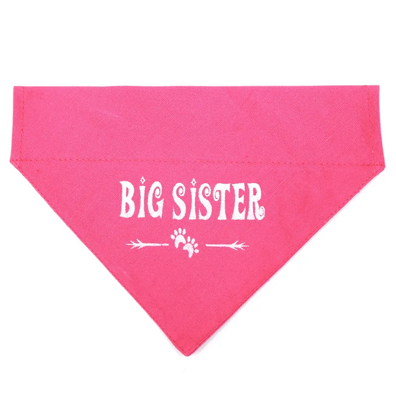 Над воротником бандана для собак подарки на день рождения для собак большая сестра украшения на день рождения бандана для собак шарф - Цвет: Розовый