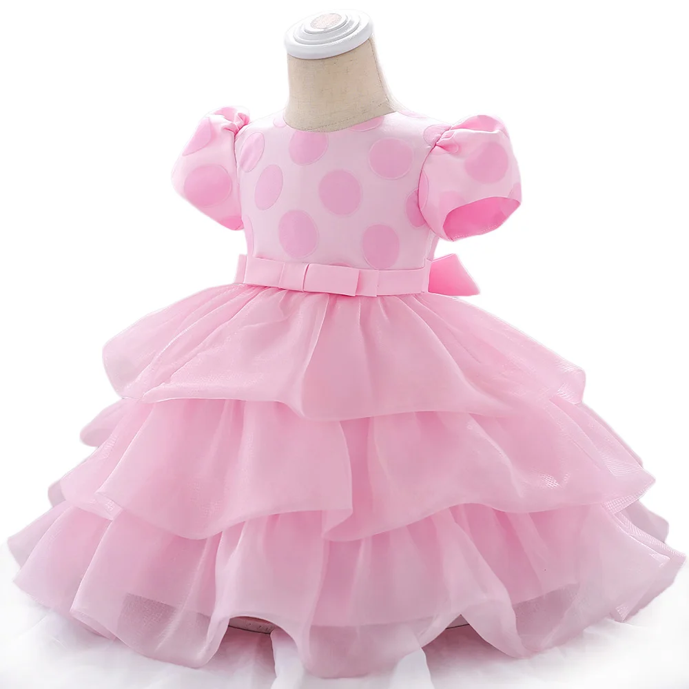 Детские вечерние платья летние юбка-пачка для малышей платье принцессы для детей для маленьких девочек s Платье для первого дня рождения для новорожденных, для маленьких девочек на свадьбу, бальное платье - Цвет: Pink