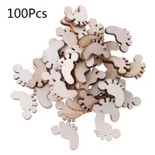 100 шт лазерная резка деревянные ноги украшение деревянная форма ремесло Свадебный декор