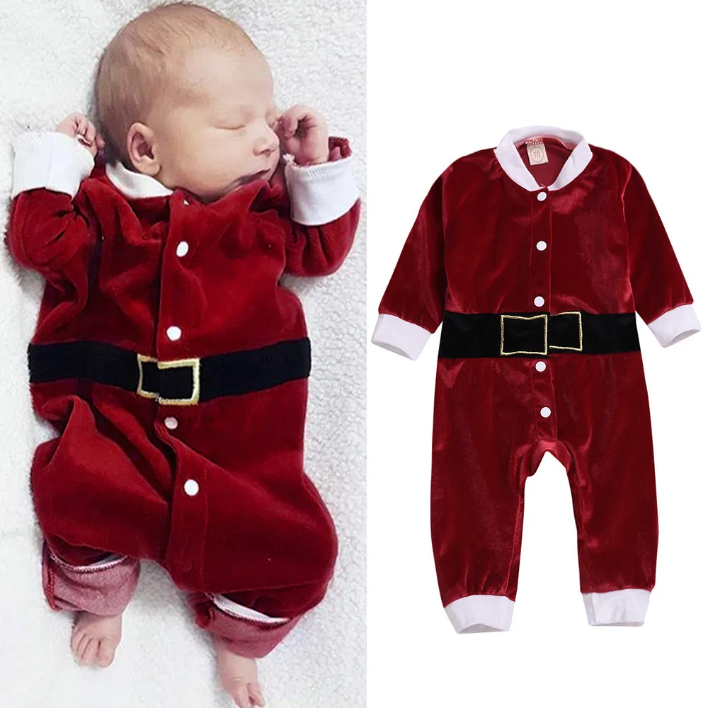 baby winter jumpsuit Christmas Long Sleeves Romper Jumpsuit O Neck Full
